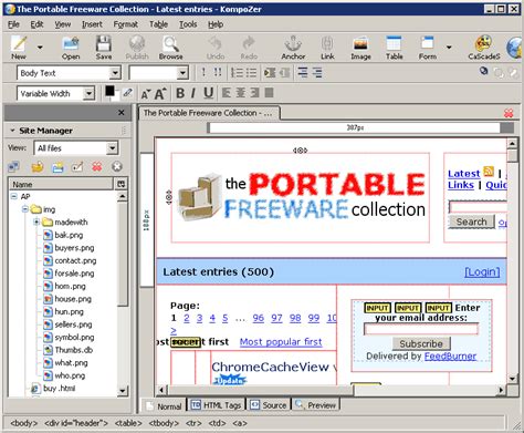 kompozer templates free download.